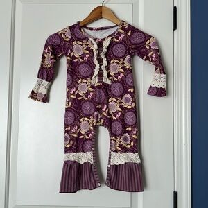baby girls long sleeve spring/fall romper 2T purple